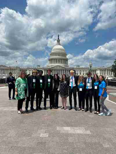 two student teams and teachers in washington dc