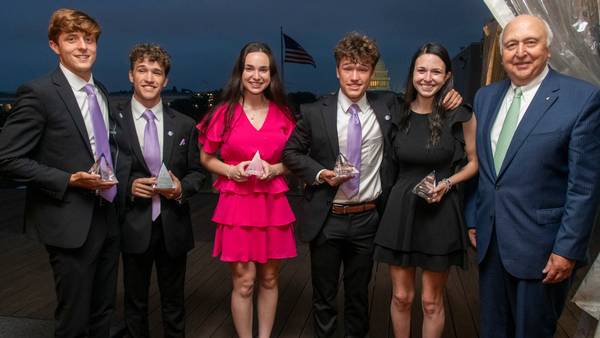 Brain Wave with JA USA President Jack Kosakowski receiving JA Company of the Year award