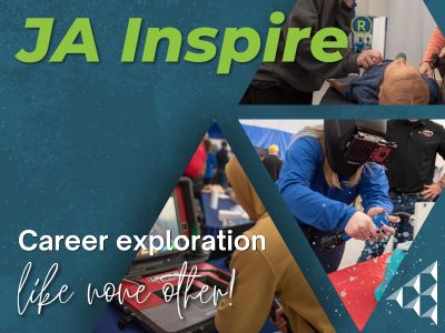 Images of students at ja inspire event