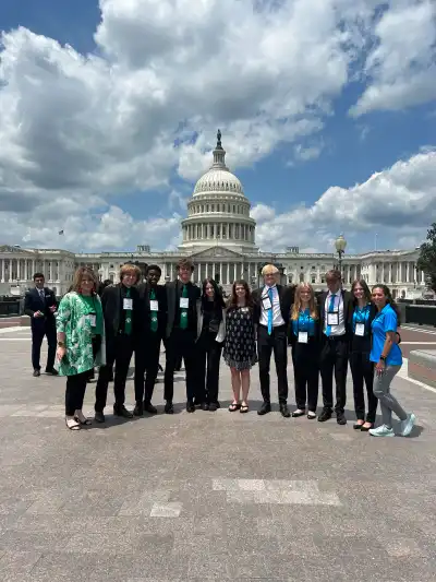 two student teams and teachers in washington dc